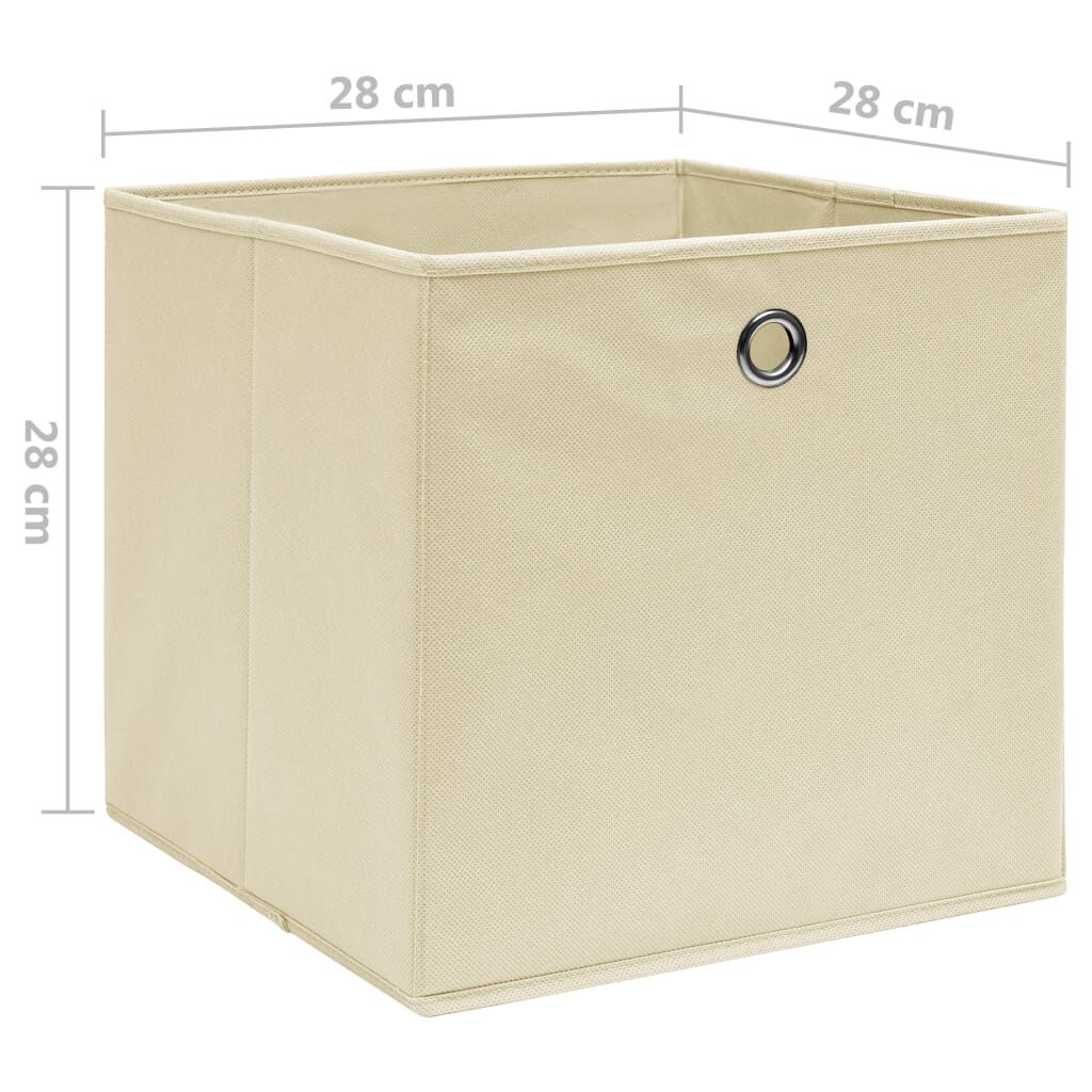 vidaXL Κουτιά Αποθήκευσης 4 τεμ. Κρεμ 28x28x28 εκ. Ύφασμα Non-woven