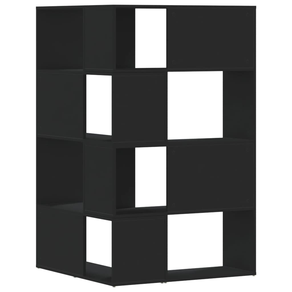vidaXL Βιβλιοθήκη Γωνιακή 4 Επ. Μαύρο 85x85x140 εκ Επεξεργασμένο Ξύλο