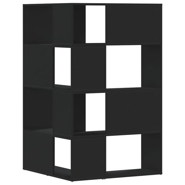 vidaXL Βιβλιοθήκη Γωνιακή 4 Επ. Μαύρο 85x85x140 εκ Επεξεργασμένο Ξύλο