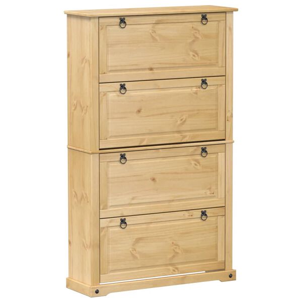 vidaXL Παπουτσοθήκη Corona 99x32x163,5 εκ. από Μασίφ Ξύλο Πεύκου