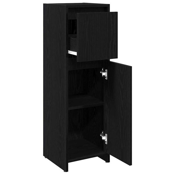vidaXL Ντουλάπι Μπάνιου Μαύρη Οξυά 30 x 30 x 95 cm Επεξεργασμένο ξύλο