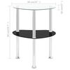 322786 vidaXL Βοηθ. Τραπέζι 2 Επ. Διαφ. & Μαύρο 38x38x50 εκ Ψημ. Γυαλί