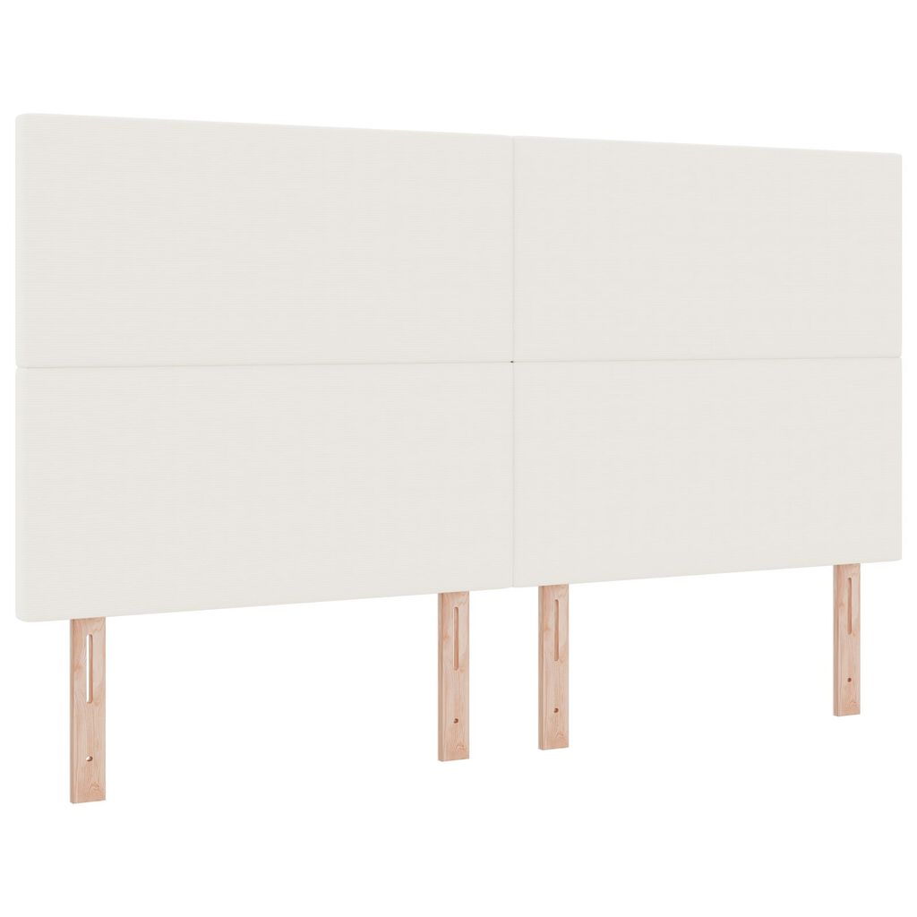 vidaXL Κρεβάτι Box Spring με Στρώμα & LED Κρεμ Υφάσματος Κόρντουρα