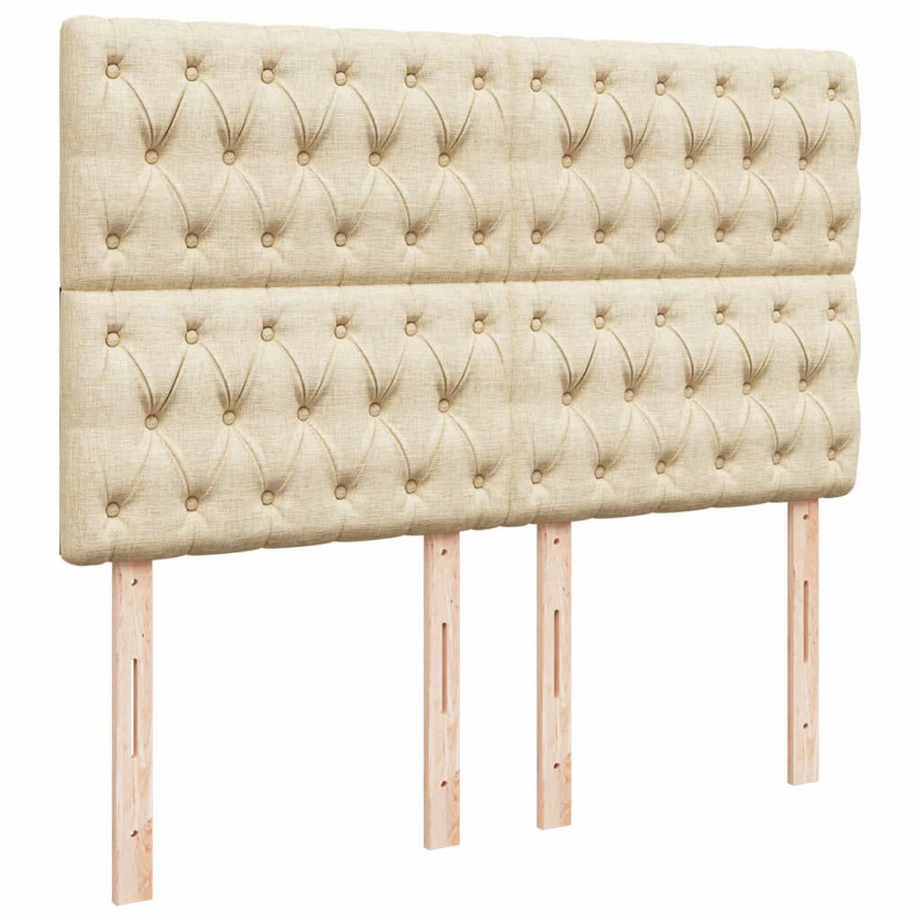vidaXL Κρεβάτι Boxspring με Στρώμα Κρεμ 140x200 εκ. Υφασμάτινο