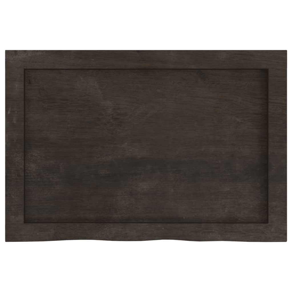 vidaXL Ράφι Τοίχου Σκούρο Καφέ 60x40x(2-6) εκ. Επεξ. Μασίφ Ξύλο Δρυός