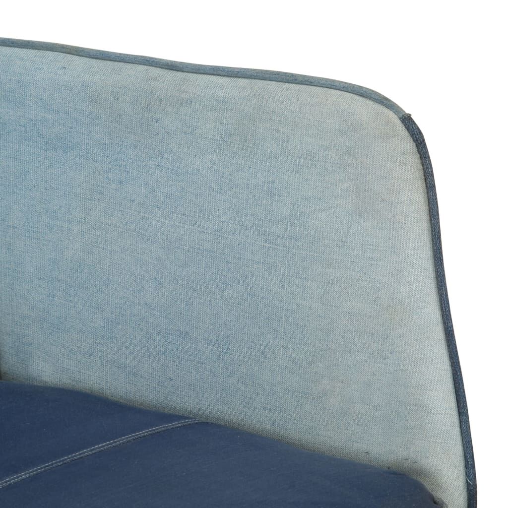 vidaXL Πολυθρόνα Κουνιστή Μπλε Denim Patchwork Καραβόπανο