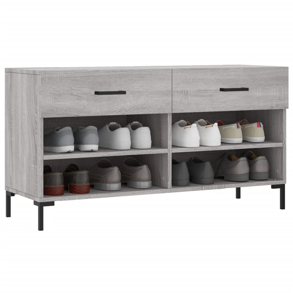 vidaXL Παπουτσοθήκη Γκρι Sonoma 102x35x55 εκ. από Επεξεργασμένο Ξύλο