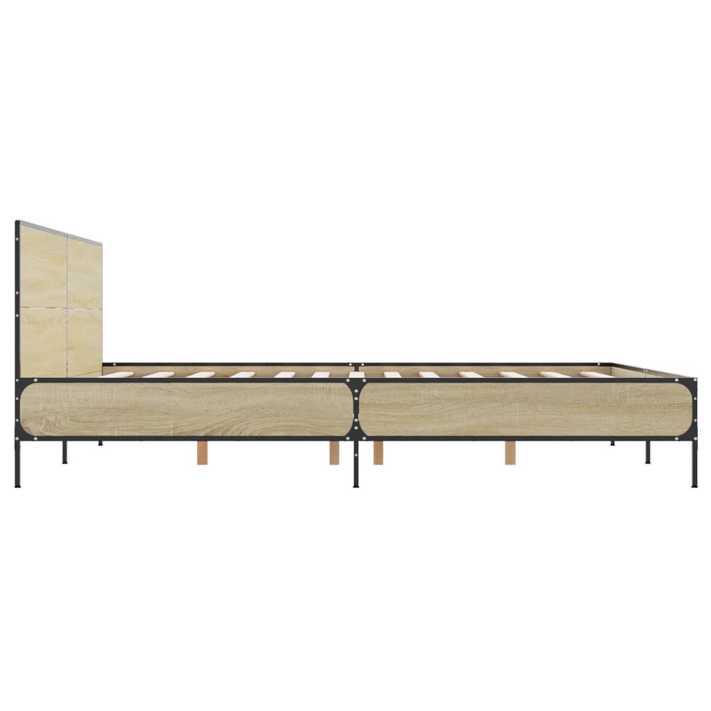 vidaXL Πλαίσιο Κρεβατιού Sonoma Δρυς 120x200 εκ. Επεξ. Ξύλο & Μέταλλο