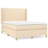 vidaXL &Kappa;&rho;&epsilon;&beta;ά&tau;&iota; Boxspring &mu;&epsilon; &Sigma;&tau;&rho;ώ&mu;&alpha; &Kappa;&rho;&epsilon;&mu; 140x190 &epsilon;&kappa;. &Upsilon;&phi;&alpha;&sigma;&mu;ά&tau;&iota;&nu;&omicron;