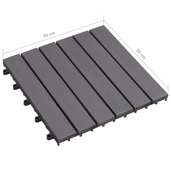 vidaXL Πλακάκια Deck 20 τεμ. Γκρι Πατίνα 30x30 εκ. Μασίφ Ξύλο Ακακίας