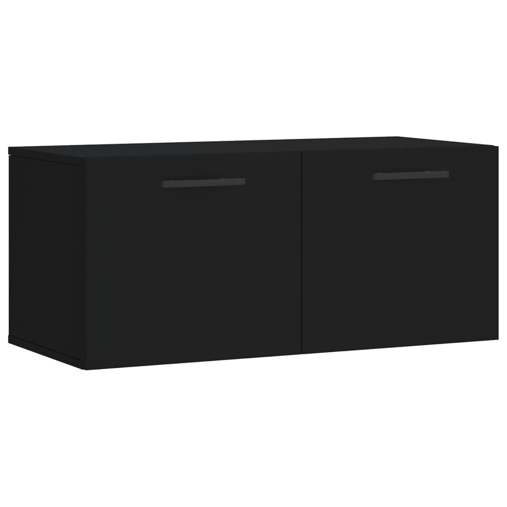 vidaXL Ντουλάπι Τοίχου Μαύρο 80 x 36,5 x 35 εκ. από Επεξεργασμένο Ξύλο