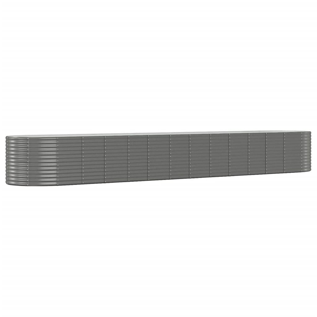 vidaXL Ζαρντινιέρα Γκρι 554x100x68 εκ. Ατσάλι με Ηλεκτρ. Βαφή Πούδρας
