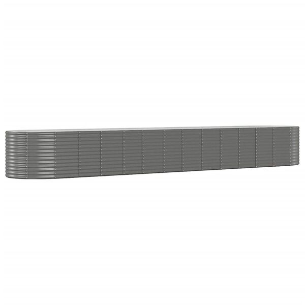 vidaXL Ζαρντινιέρα Γκρι 554x100x68 εκ. Ατσάλι με Ηλεκτρ. Βαφή Πούδρας
