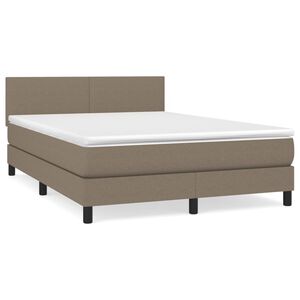 vidaXL &Kappa;&rho;&epsilon;&beta;ά&tau;&iota; Boxspring &mu;&epsilon; &Sigma;&tau;&rho;ώ&mu;&alpha; Taupe 140x200 &epsilon;&kappa;. &Upsilon;&phi;&alpha;&sigma;&mu;ά&tau;&iota;&nu;&omicron;