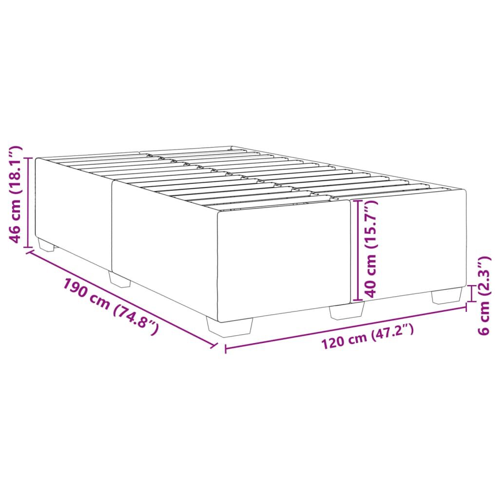 vidaXL Πλαίσιο Κρεβατιού χωρίς στρώμα Ροζ 120x190 εκ. Βελούδινο