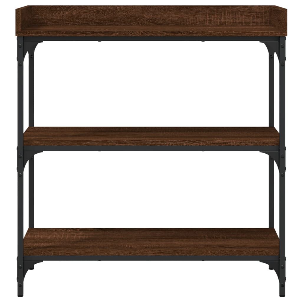 vidaXL Τραπέζι Κονσόλα με Ράφια Καφέ Δρυς 75 x 30 x 80 εκ.