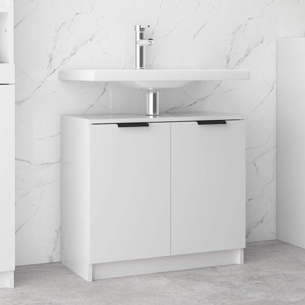vidaXL Ντουλάπι Μπάνιου Γυαλιστερό Λευκό 64,5x33,5x59εκ. Επεξεργ. Ξύλο