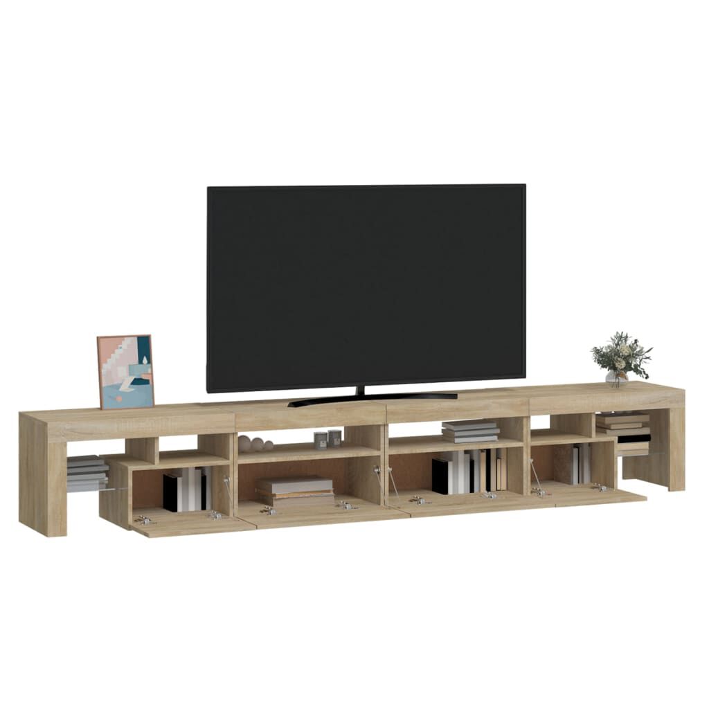 vidaXL Έπιπλο Τηλεόρασης με LED Sonoma Δρυς 260x36,5x40 εκ.
