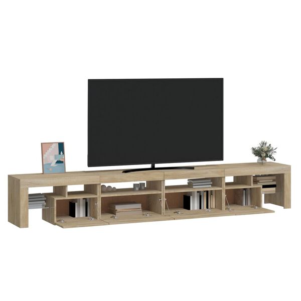 vidaXL Έπιπλο Τηλεόρασης με LED Sonoma Δρυς 260x36,5x40 εκ.
