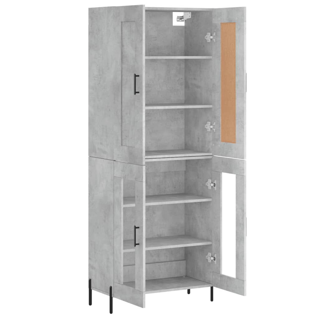 vidaXL Ντουλάπι Γκρι Σκυροδέματος 69,5x34x180 εκ. Επεξεργασμένο Ξύλο