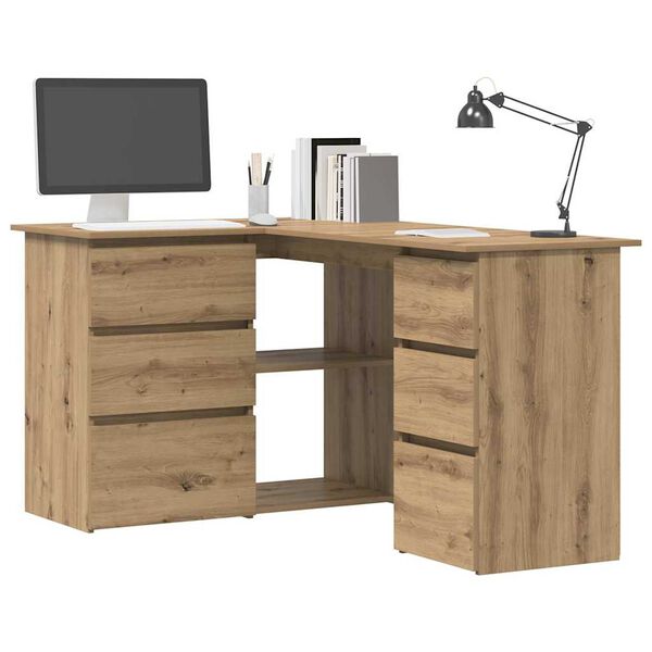 vidaXL Γωνιακό γραφείο Artisan Oak 145x100x76 cm Κατασκευασμένο ξύλο