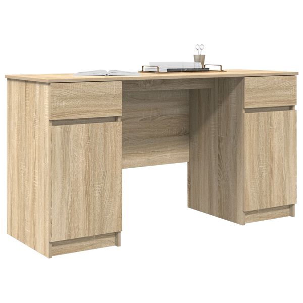 vidaXL Γραφείο Sonoma Δρυς 140 x 49 x 76 εκ. Επεξεργασμένο ξύλο