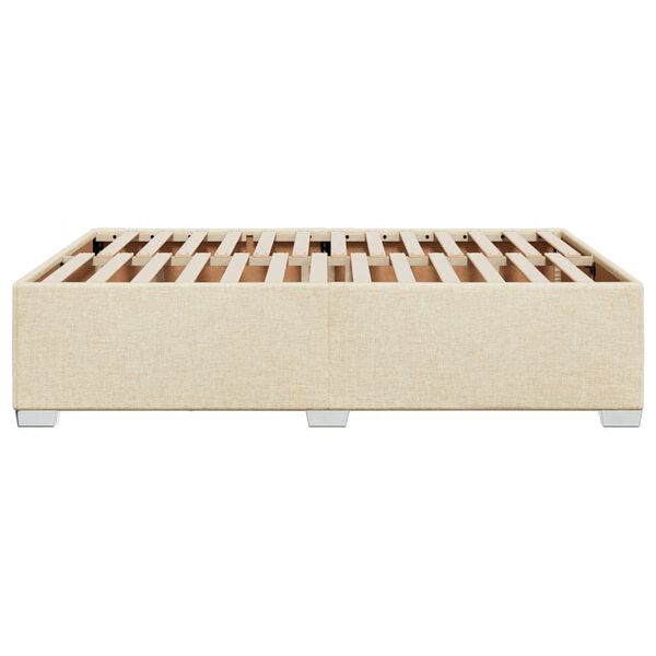 vidaXL Σκελετός Κρεβατιού Χωρίς Στρώμα Κρεμ 160x200 εκ. Υφασμάτινο