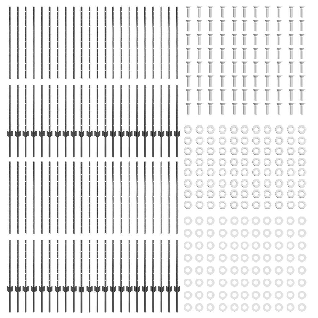 vidaXL Πό posts φράχτη 44 pcs Γκρι 100 x 1.4 μ. ταιριάζει καλά