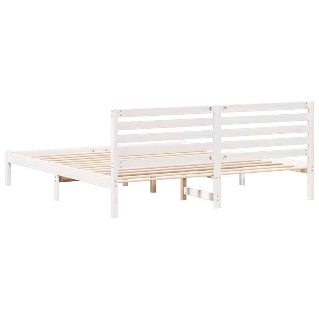vidaXL Σκελετός Κρεβατιού Λευκό 200 x 200 cm Μασίφ ξύλο πεύκου