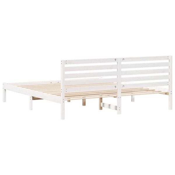vidaXL Σκελετός Κρεβατιού Λευκό 200 x 200 cm Μασίφ ξύλο πεύκου