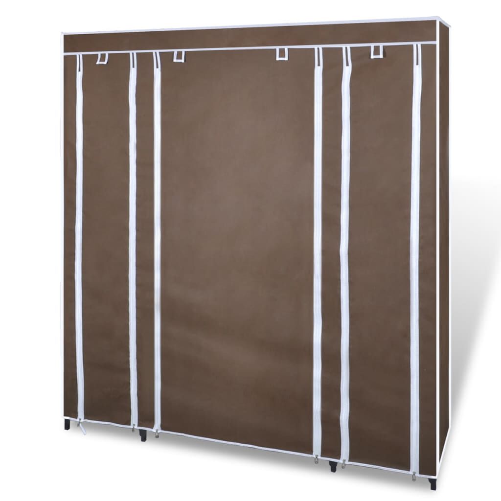 vidaXL Ντουλάπα με Ράφια / Σωλήνες Καφέ 45 x 150 x 176 εκ. Υφασμάτινη