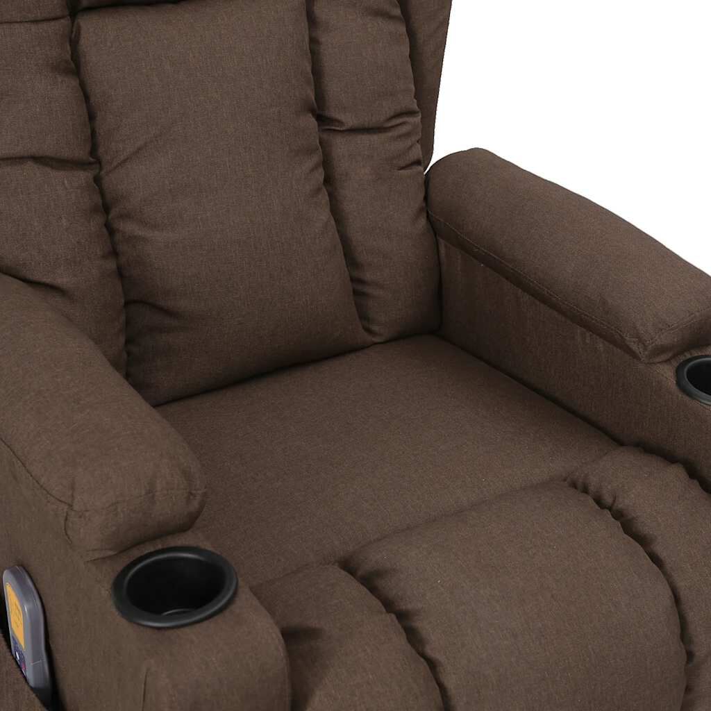 vidaXL Πολυθρόνα Μασάζ με Ανύψωση Taupe Υφασμάτινη