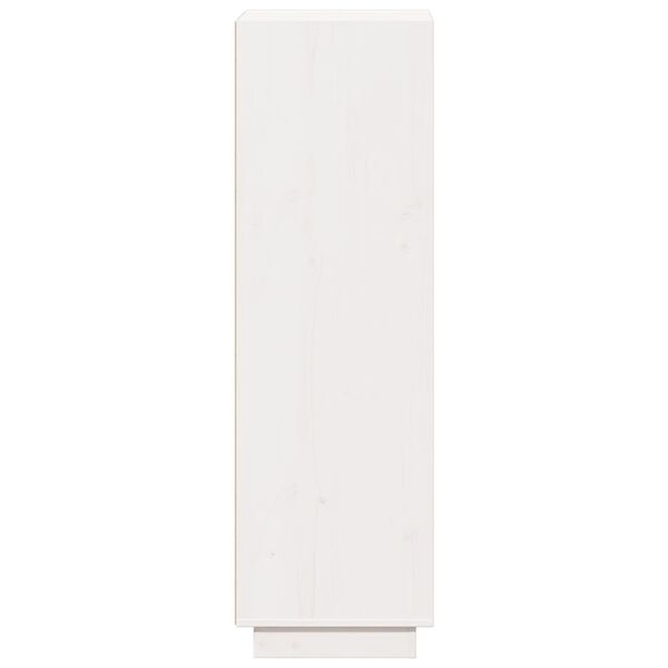 vidaXL Ντουλάπι Ψηλό Λευκό 37 x 34 x 110 εκ. από Μασίφ Ξύλο Πεύκου