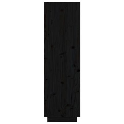 vidaXL Ντουλάπι Ψηλό Μαύρο 74 x 35 x 117 εκ. από Μασίφ Ξύλο Πεύκου