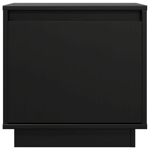 vidaXL Κομοδίνα 2 τεμ. Μαύρα 40 x 30 x 40 εκ. από Μασίφ Ξύλο Πεύκου