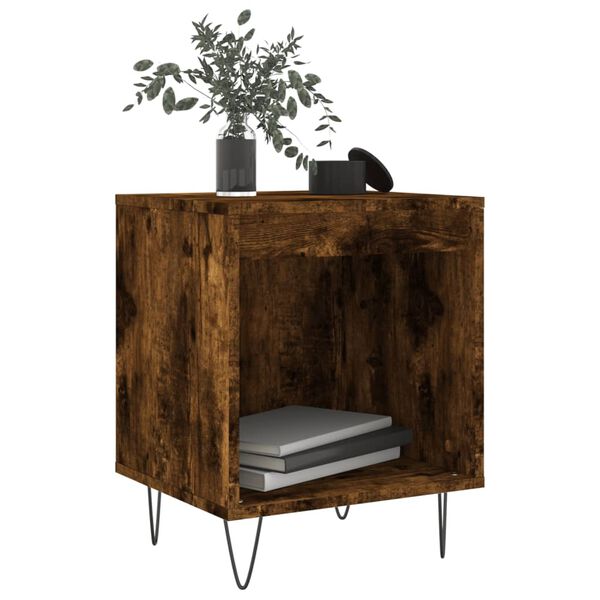 vidaXL Κομοδίνα 2 τεμ. Καπνιστή Δρυς 40 x 35 x 50 εκ. Επεξεργ. Ξύλο