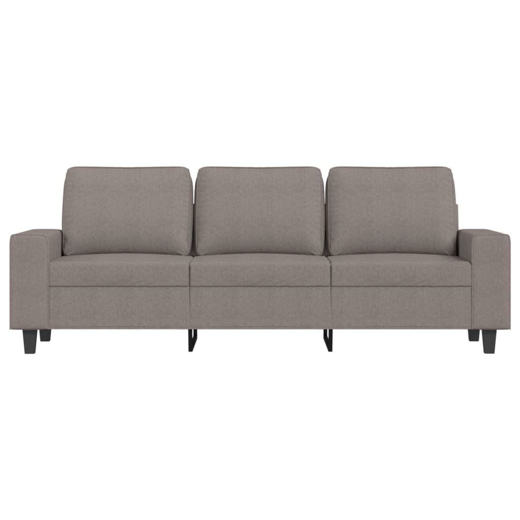 vidaXL Καναπές Τριθέσιος Taupe 180 εκ. Υφασμάτινος με Υποπόδιο