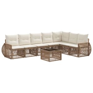 vidaXL &Sigma;&epsilon;&tau; &Kappa;&alpha;&nu;&alpha;&pi;έ &Kappa;ή&pi;&omicron;&upsilon; 8 pcs &Mu;&pi;&epsilon;&zeta; &kappa;&alpha;&iota; &Kappa;&rho;έ&mu; &sigma;&upsilon;&nu;&theta;&epsilon;&tau;&iota;&kappa;ό &rho;&alpha;&tau;ά&nu;