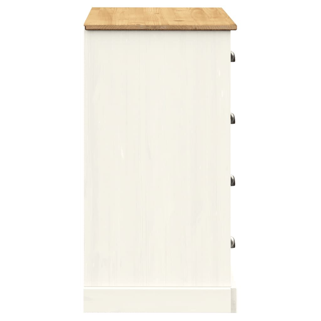 vidaXL Μπουφές με Συρτάρια VIGO Λευκό 113x40x75 εκ. Μασίφ Ξύλο Πεύκου