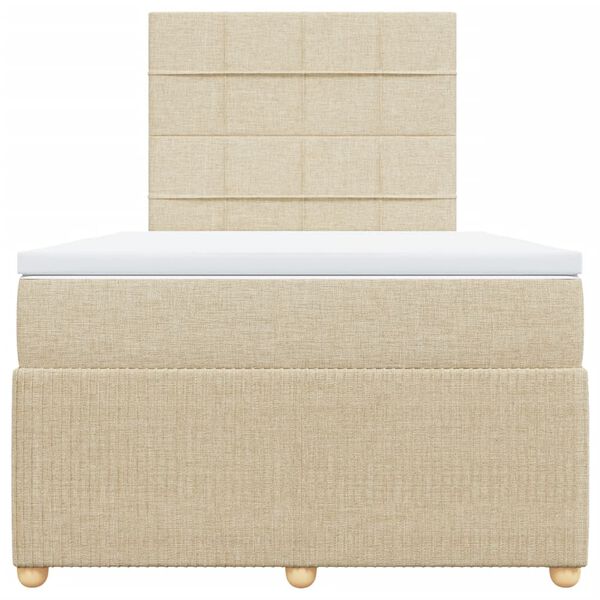 vidaXL Κρεβάτι Boxspring με Στρώμα Κρεμ 120x190 εκ. Υφασμάτινο