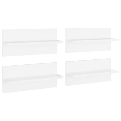 vidaXL Ραφιέρες Τοίχου 4 τεμ. Λευκές 40 x 11,5 x 18 εκ. Μοριοσανίδα