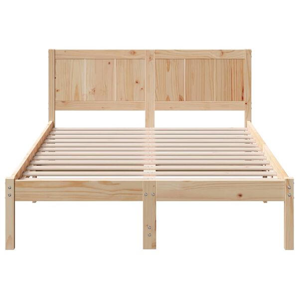 vidaXL Σκελετός Κρεβατιού Καφέ 120 x 190 cm Μασίφ ξύλο πεύκου