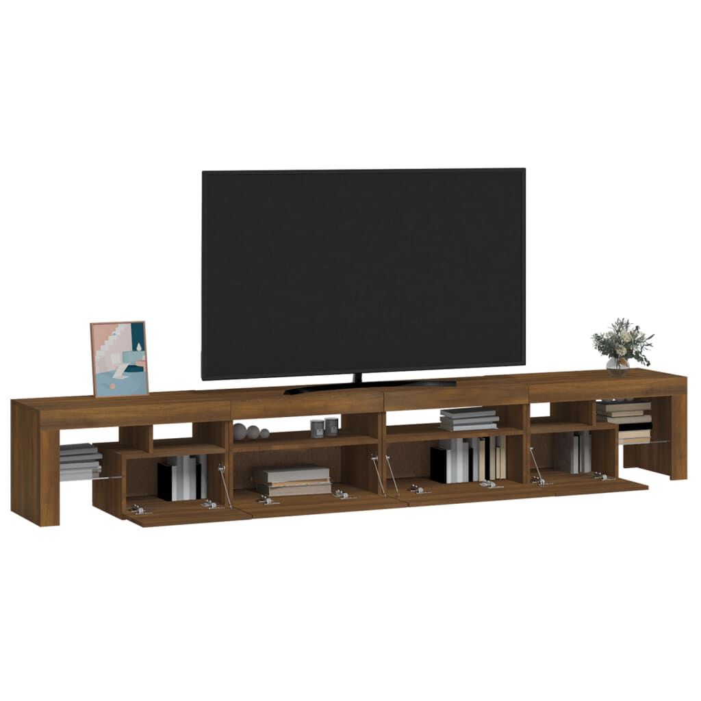 vidaXL Έπιπλο Τηλεόρασης με LED Καφέ Δρυς 260x36,5x40 εκ.