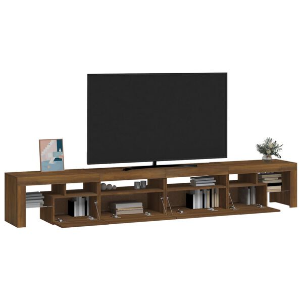 vidaXL Έπιπλο Τηλεόρασης με LED Καφέ Δρυς 260x36,5x40 εκ.