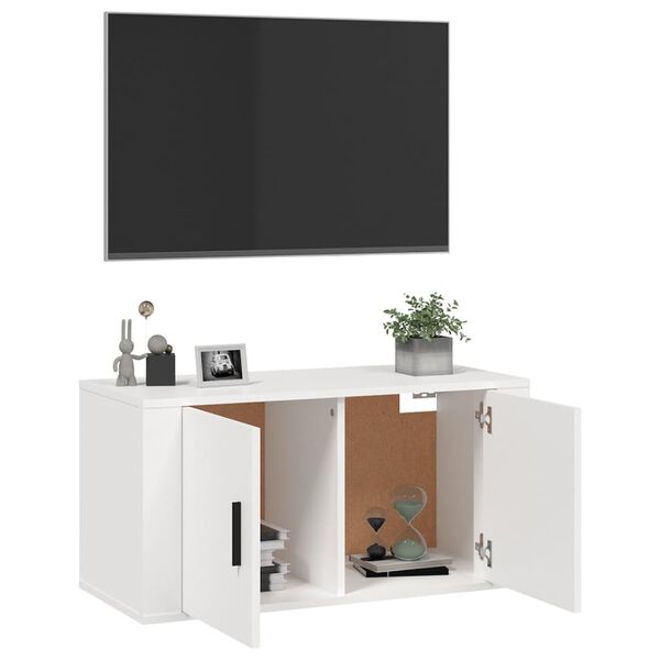 vidaXL Έπιπλο Τηλεόρασης Επιτοίχιο Λευκό 80x34,5x40 εκ.