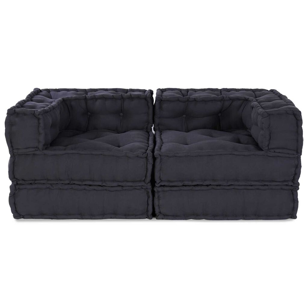 vidaXL Modular Pouffes - Σετ 2 σε Υφασμάτινη Ανθρακί