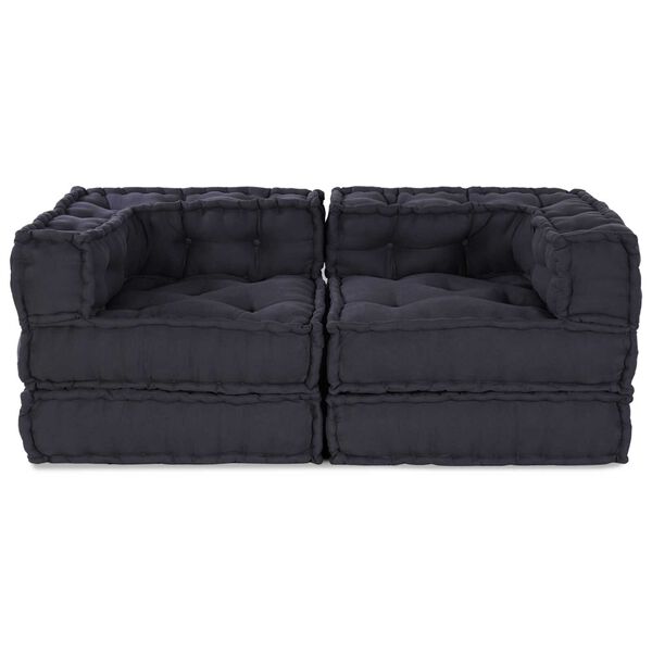 vidaXL Modular Pouffes - Σετ 2 σε Υφασμάτινη Ανθρακί