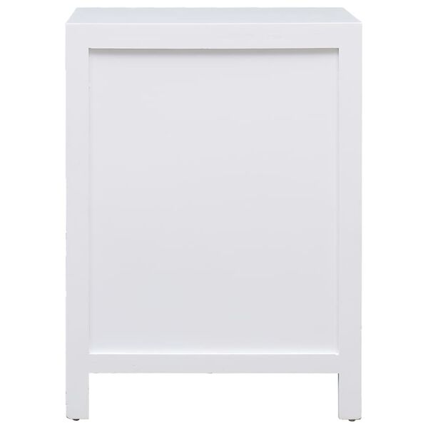 vidaXL Κομοδίνο Λευκό 38 x 28 x 52 εκ. από Ξύλο Παυλώνιας