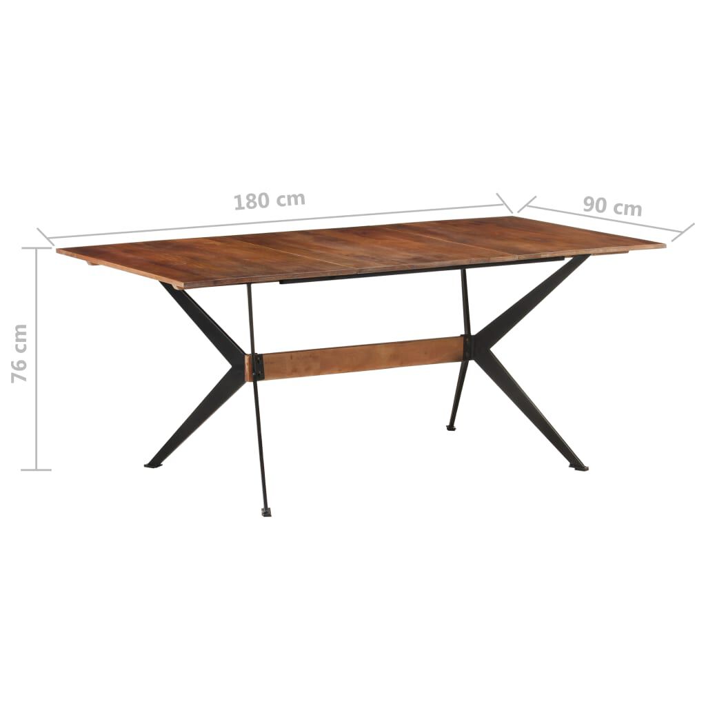 vidaXL Τραπεζαρία 180 x 90 x 76 εκ. από Μασίφ Ξύλο Μάνγκο