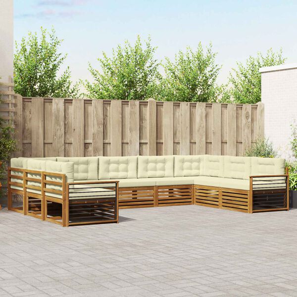 vidaXL &Sigma;&epsilon;&tau; &Kappa;&alpha;&nu;&alpha;&pi;έ 9 pcs &Phi;&upsilon;&sigma;&iota;&kappa;ό &kappa;&alpha;&iota; &Kappa;&rho;έ&mu;&alpha; &Sigma;&tau;&epsilon;&rho;&epsilon;ό &Xi;ύ&lambda;&omicron; &Alpha;&kappa;&alpha;&kappa;ί&alpha;&sigmaf;